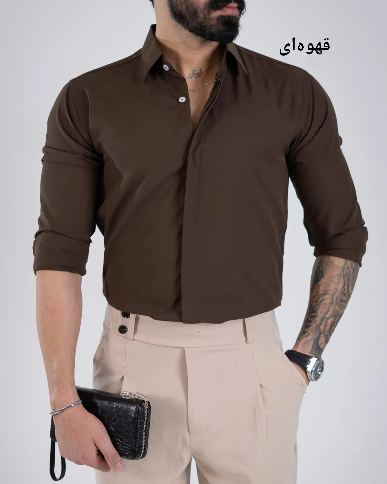 پیراهن مردانه پارچه ای ساده_کد4502